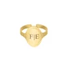 Finaste Verstelbare initial ring vintage goudkleurig Best