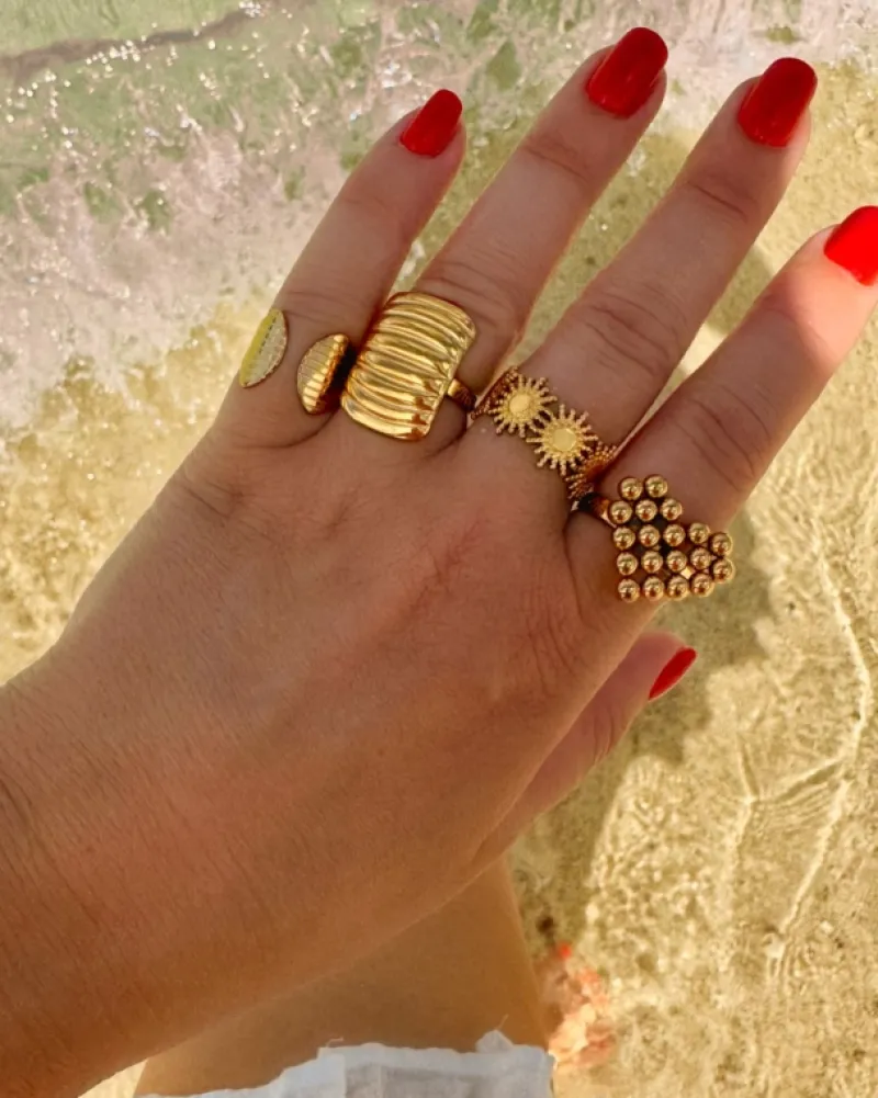 Finaste Verstelbare ring boho summer goudkleurig Sale
