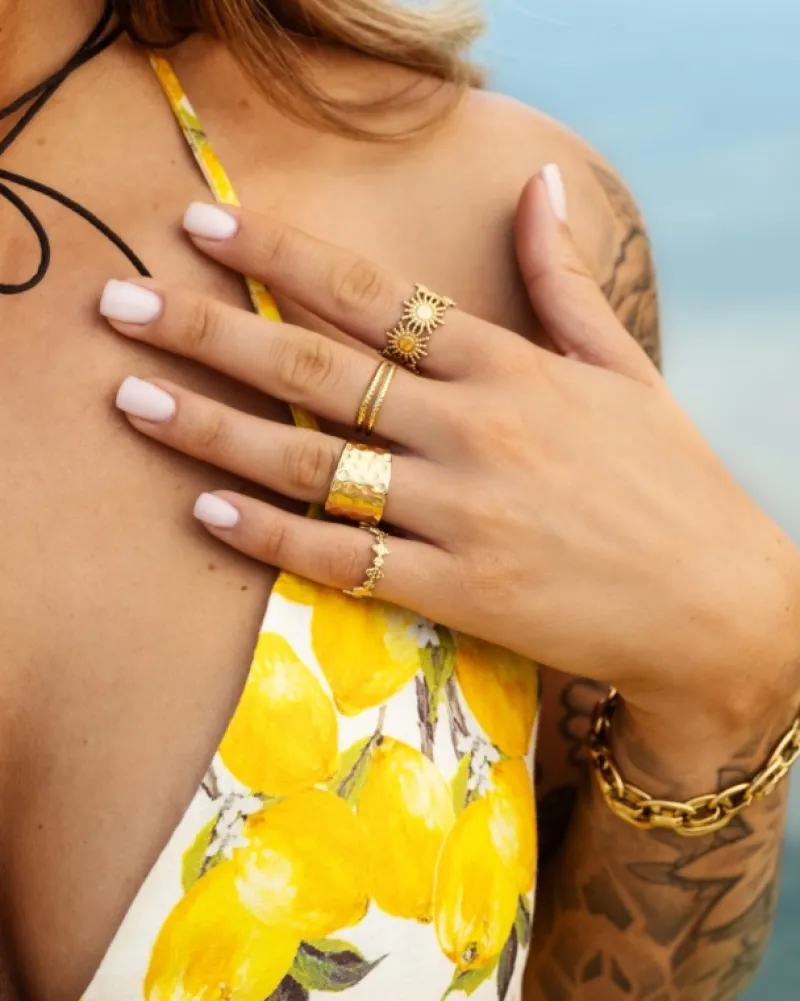 Finaste Verstelbare ring boho summer goudkleurig Sale