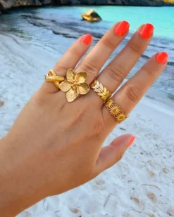Finaste Verstelbare ring boho summer goudkleurig Sale