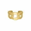 Finaste Verstelbare ring chain link goudkleurig Fashion