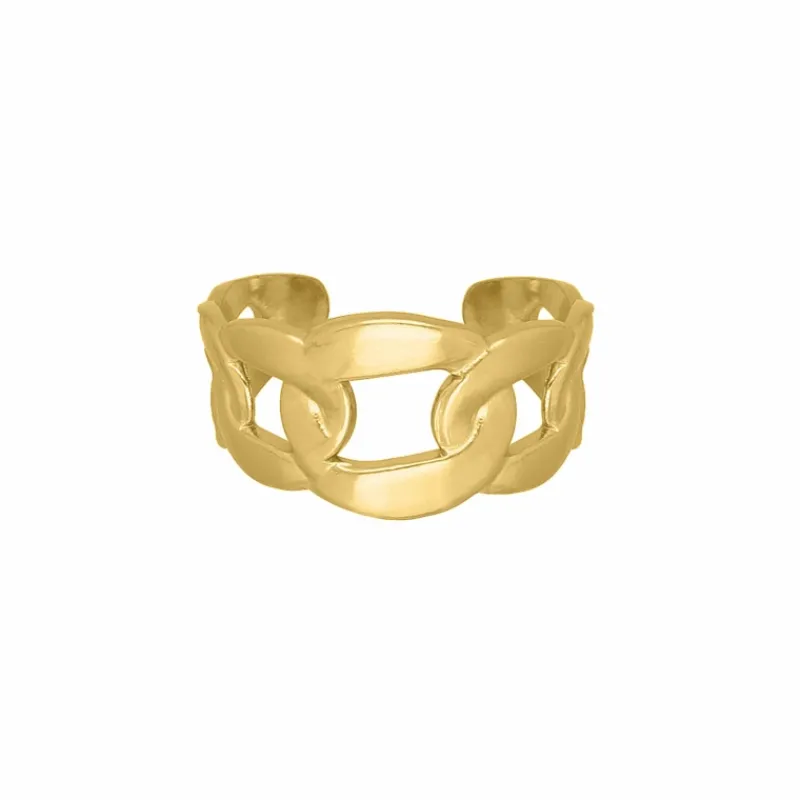 Finaste Verstelbare ring chain link goudkleurig Fashion