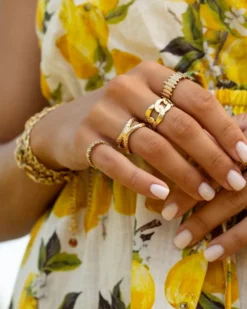 Finaste Verstelbare ring chain link goudkleurig Fashion