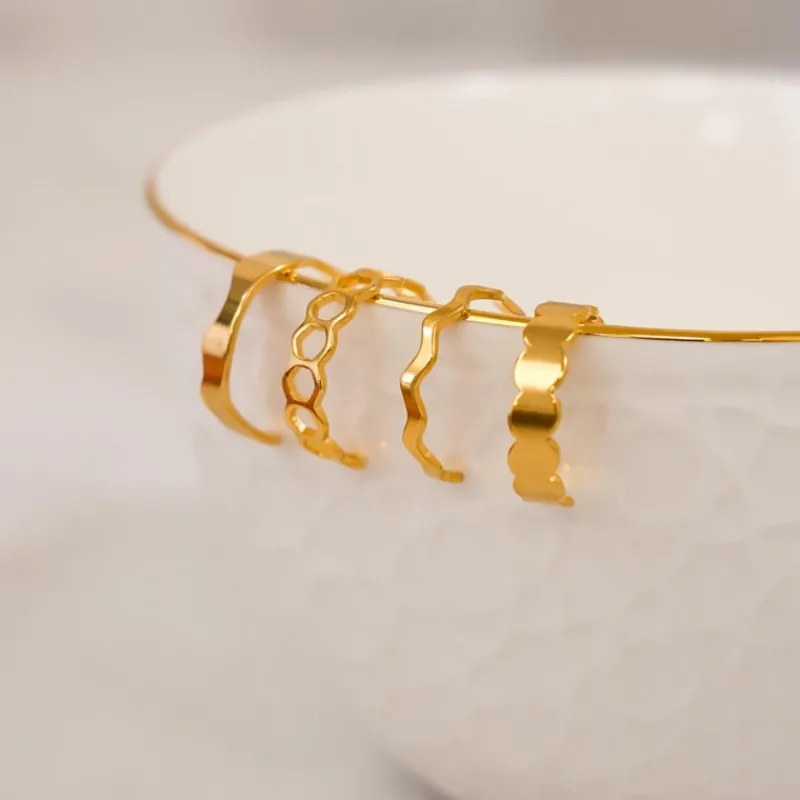 Finaste Verstelbare Ring Chunky Kleur Goud Online