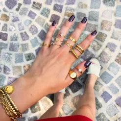 Finaste Verstelbare Ring Chunky Kleur Goud Online