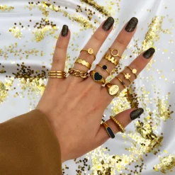 Finaste Verstelbare Ring Chunky Kleur Goud Online