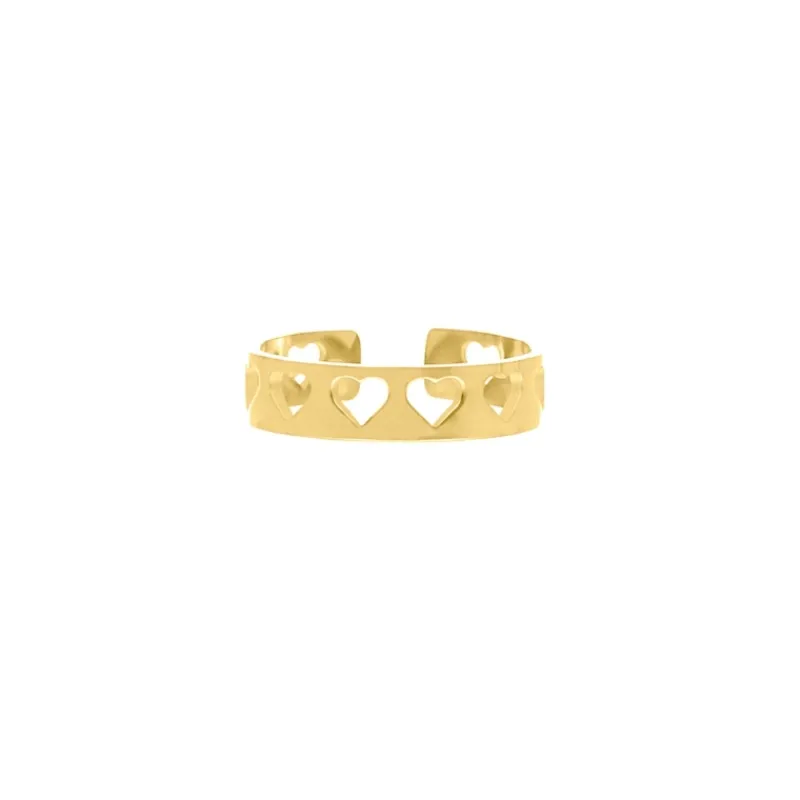 Finaste Verstelbare ring hartjes kleur goud Sale