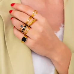 Finaste Verstelbare ring hartjes kleur goud Sale