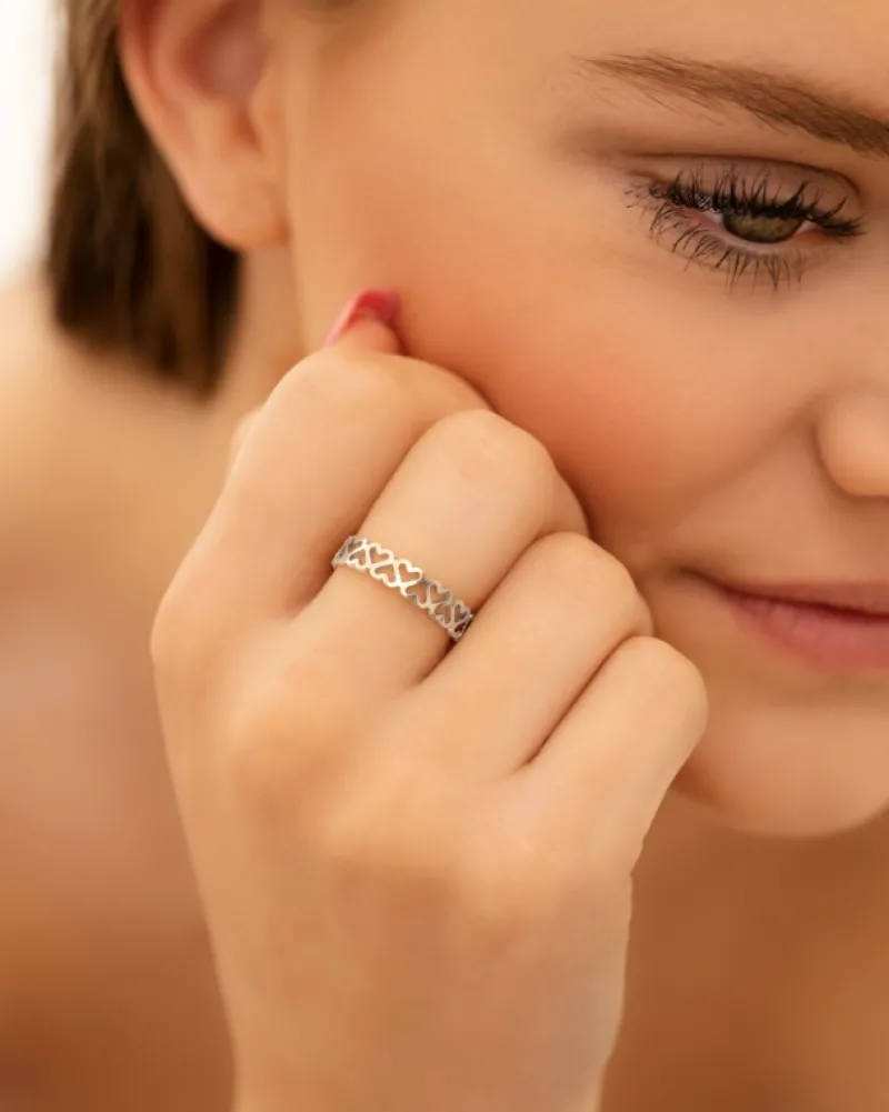 Finaste Verstelbare ring little hearts Online