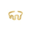 Finaste Verstelbare ring met golven goudkleurig Clearance