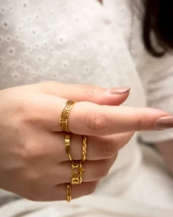 Finaste Verstelbare ring met print kleur goud Fashion