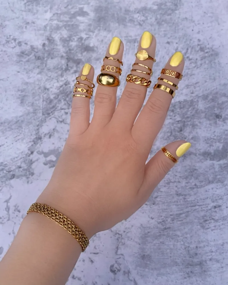 Finaste Verstelbare ring met print kleur goud Fashion