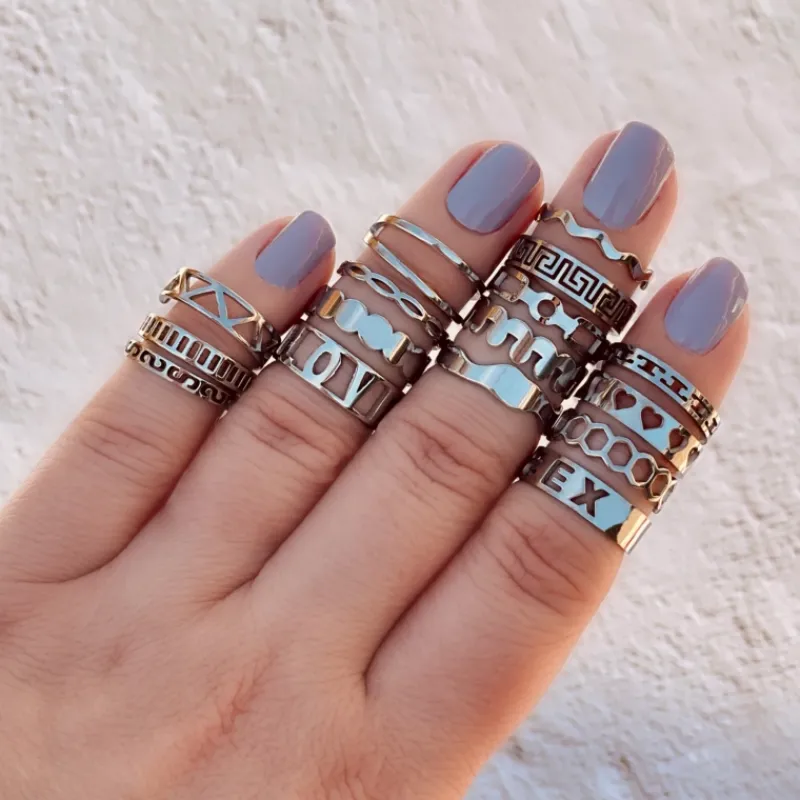 Finaste Verstelbare ring met print Fashion