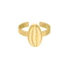 Finaste Verstelbare ring met schelp goudkleurig Fashion