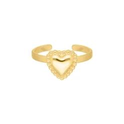 Finaste Verstelbare ring vintage hartje goudkleurig New