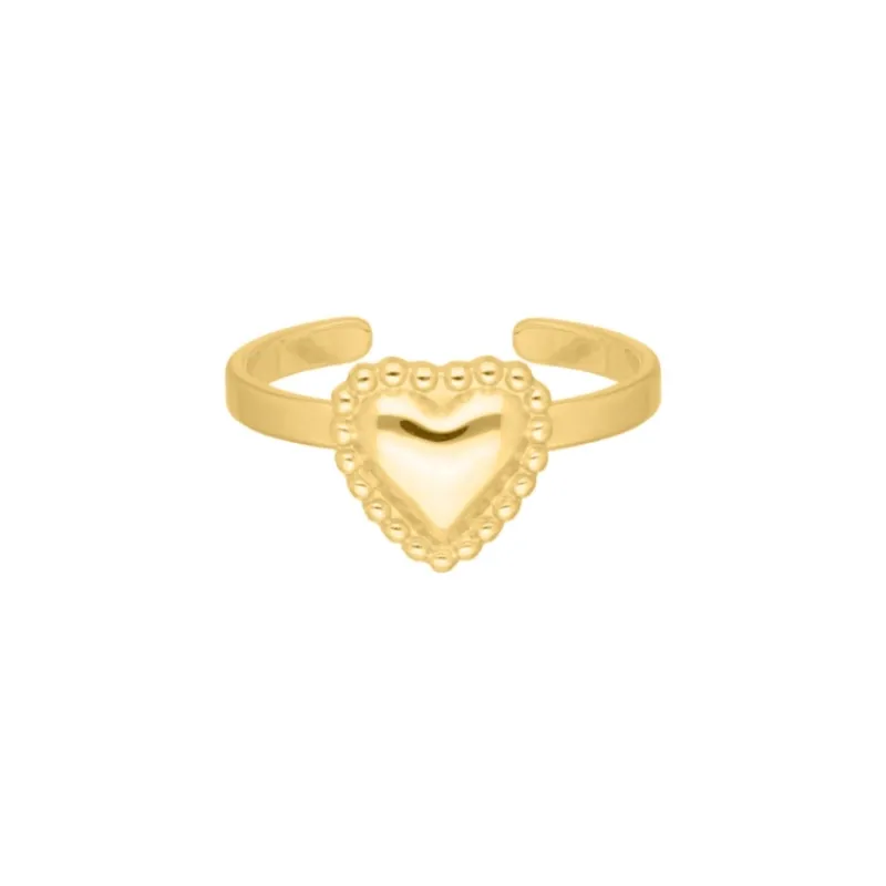 Finaste Verstelbare ring vintage hartje goudkleurig New