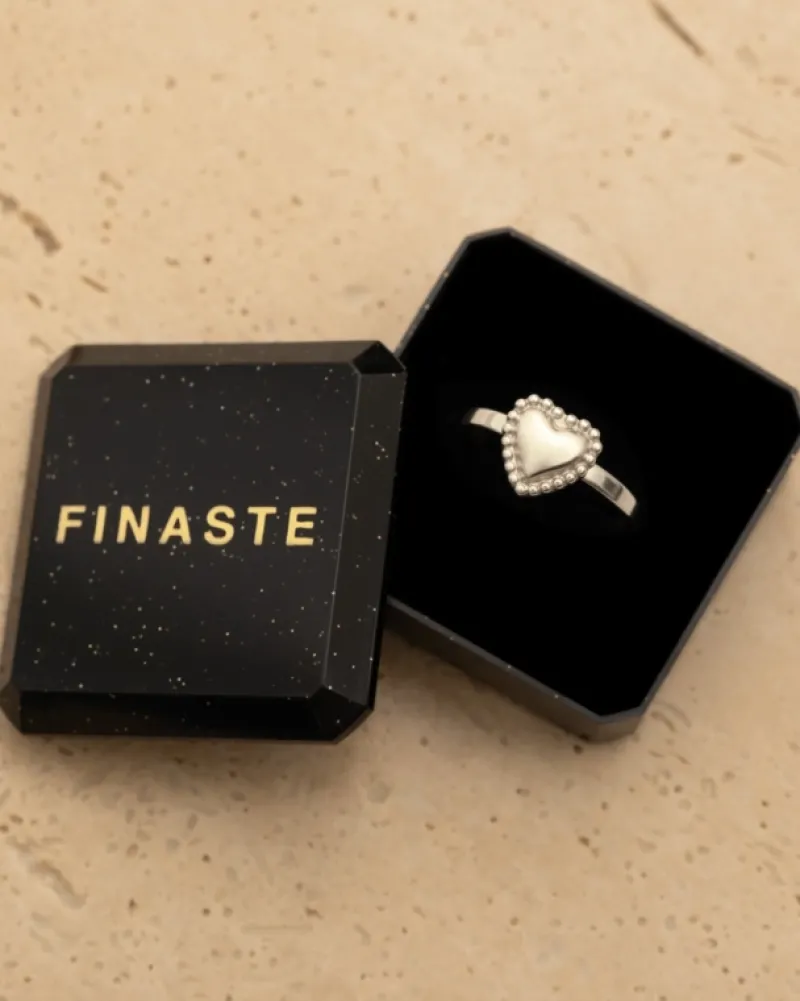 Finaste Verstelbare ring vintage hartje New