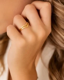 Finaste Verstelbare V ring goudkleurig Online
