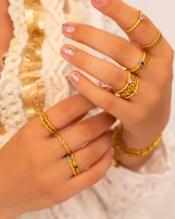 Finaste Vintage chain ring goudkleurig Best