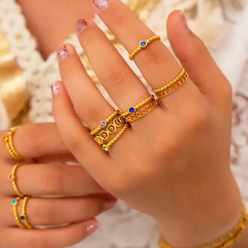 Finaste Vintage chain ring goudkleurig Best
