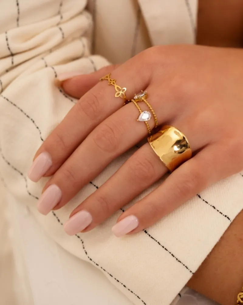 Finaste Vintage flower ring goldplated Fashion