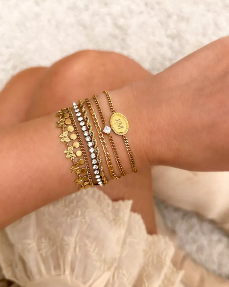 Finaste Vintage initial bracelet goldplated Hot