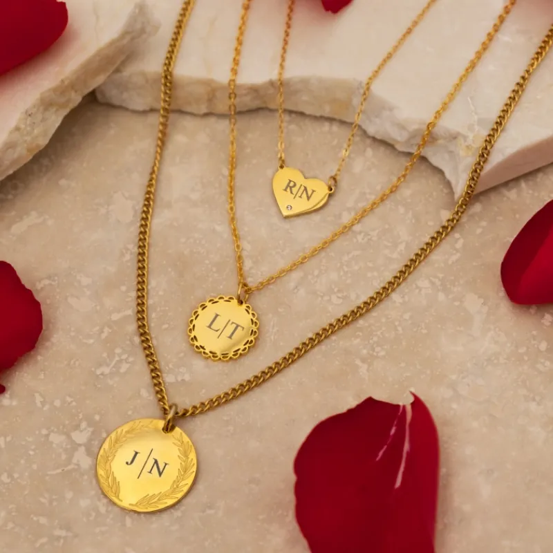 Finaste Vintage initial ketting goudkleurig Discount