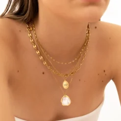 Finaste Vintage initial necklace goldplated Sale