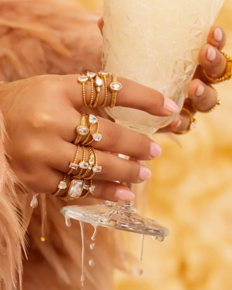 Finaste Vintage stone ring goudkleurig Sale