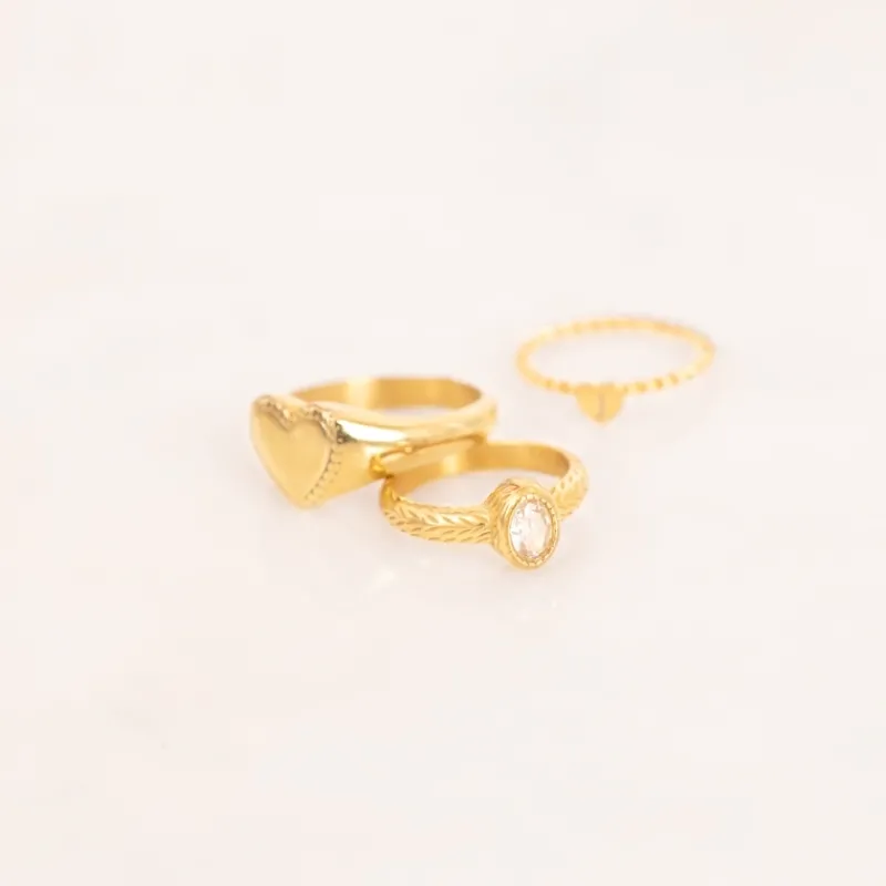 Finaste Vintage stone ring goudkleurig Sale