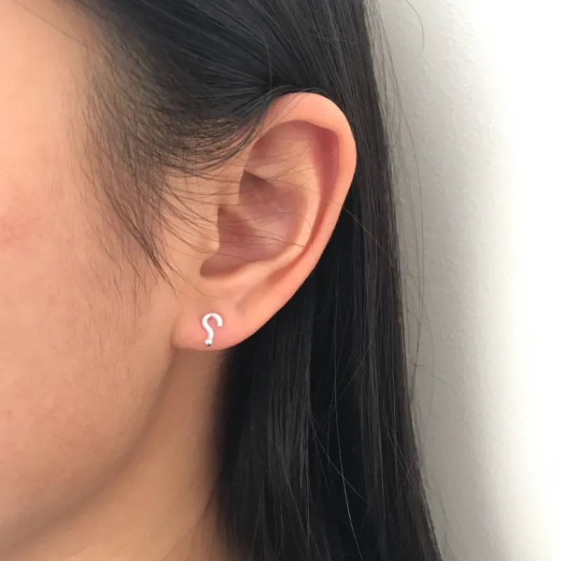 Finaste Vraagteken Stud Oorbellen 925 Sterling Zilver Outlet