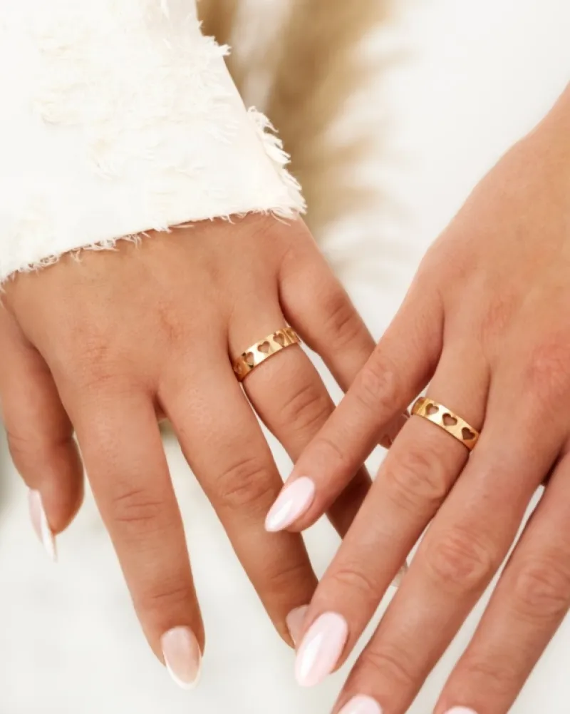 Finaste Vriendschapsringen hartjes goldplated Discount