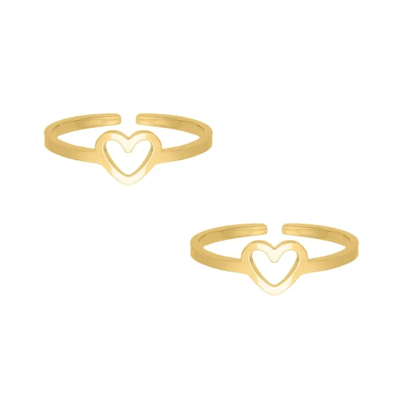 Finaste Vriendschapsringen mini open heart goldplated Sale