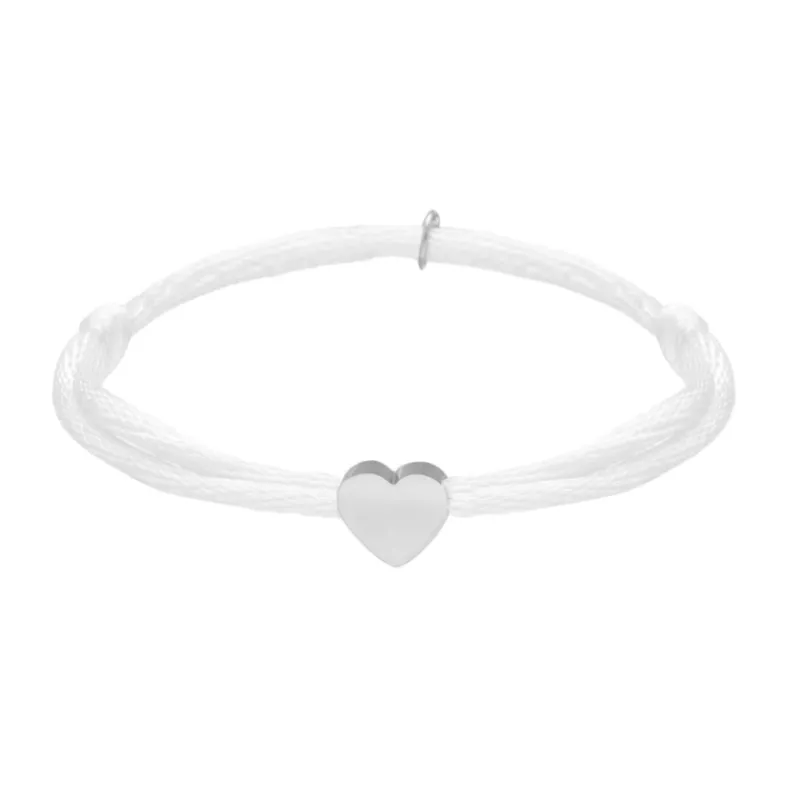 Finaste Witte Satin Heart Armband Best