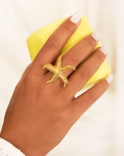 Finaste Zeester ring verstelbaar goudkleurig Best