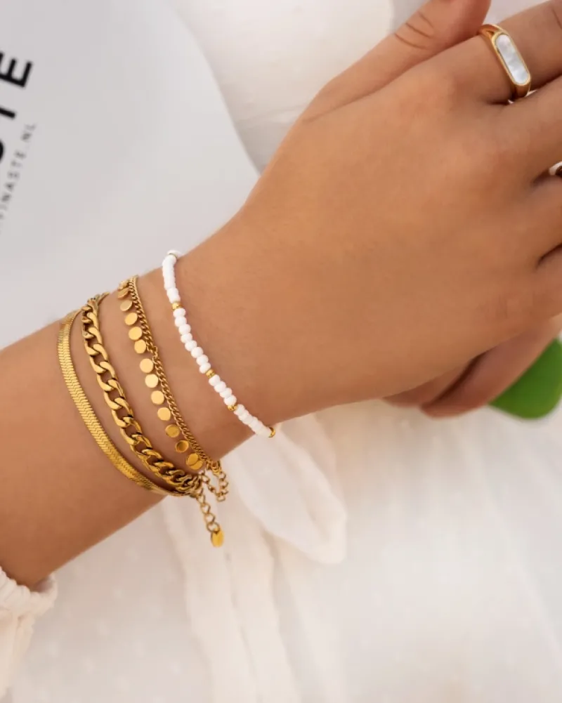 Finaste Zegelring Parelmoer kleur goud Discount