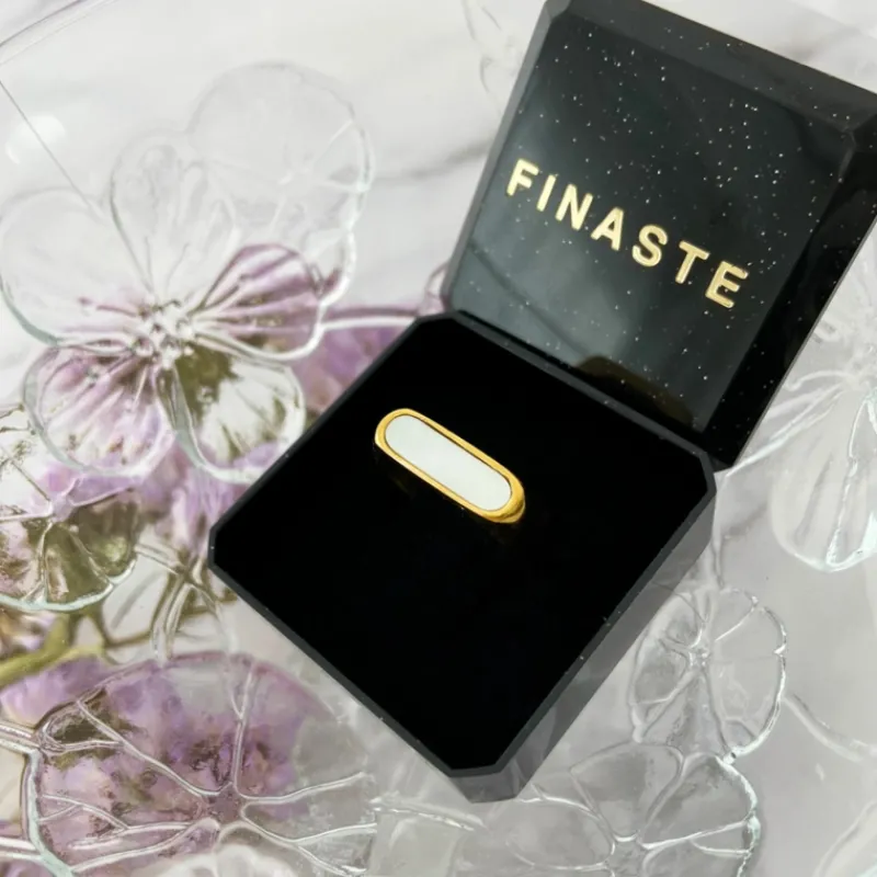 Finaste Zegelring Parelmoer kleur goud Discount