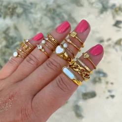 Finaste Zegelring Parelmoer kleur goud Discount