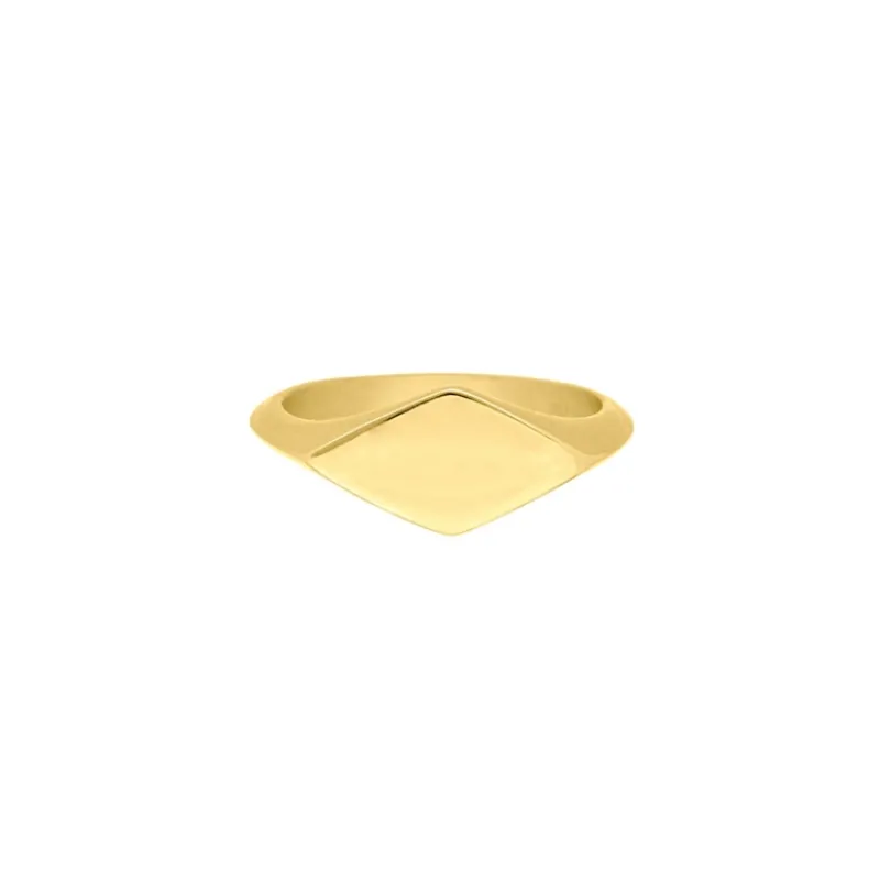Finaste Zegelring ruitje goud kleurig Best