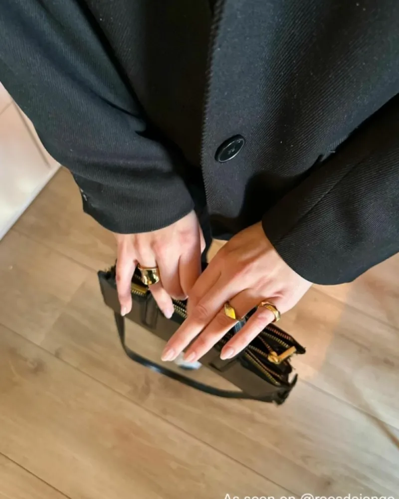 Finaste Zegelring ruitje goud kleurig Best
