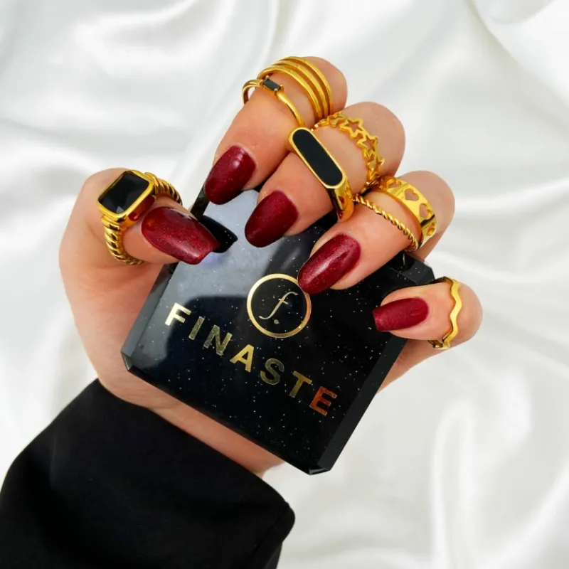 Finaste Zegelring zwart kleur goud Clearance