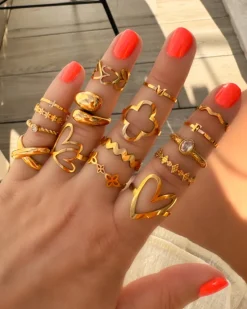 Finaste Zigzag ring goudkleurig New