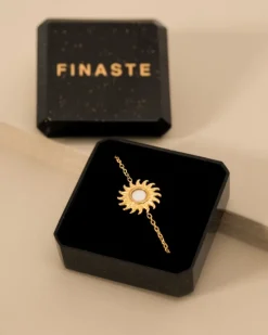 Finaste Zon armband vintage goudkleurig New