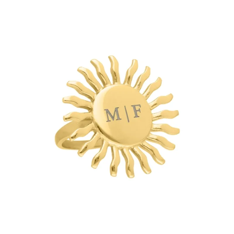Finaste Zon ring initials goudkleurig Best