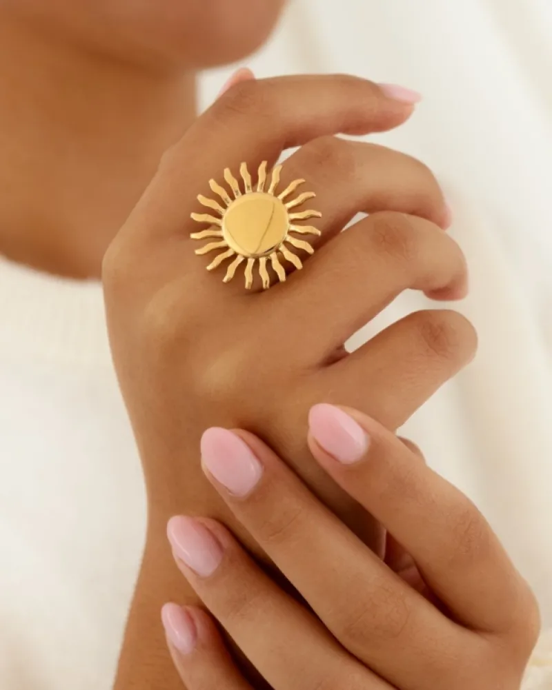 Finaste Zon ring statement goudkleurig Fashion