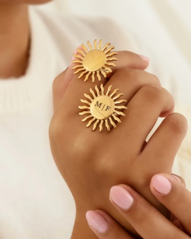 Finaste Zon ring statement goudkleurig Fashion