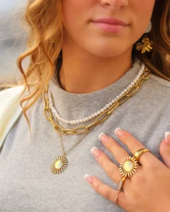 Finaste Zon ring statement goudkleurig Fashion