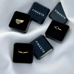 Finaste Zwarte jetset ring goudkleurig Clearance